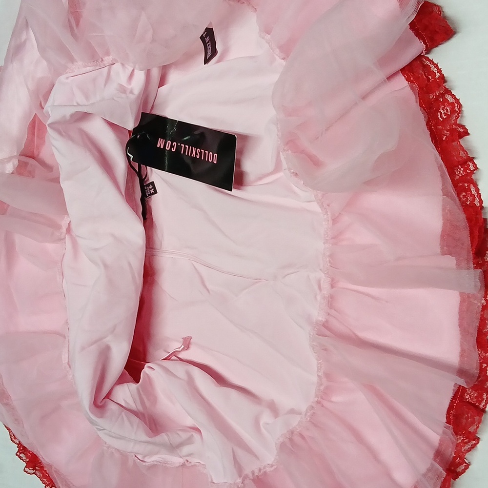 Dolls Kill Trickz N' Treatz Sexy Nurse Satin Mini Dress Costume COMPLETE Size XL - Picture 7 of 12